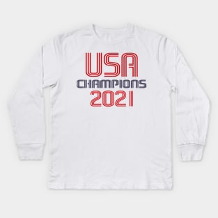 USA Champions 2021 Kids Long Sleeve T-Shirt